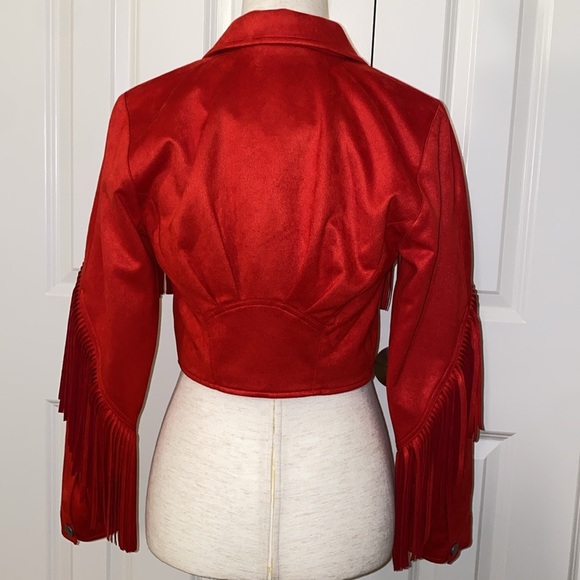 Anthropologie Pilcro Suede Fringe Moto Jacket size XXS NWT - Picture 8 of 16